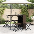 Afuera Living 5 Piece Poly Rattan Garden Dining Set in Brown