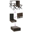 Afuera Living 5 Piece Poly Rattan Garden Dining Set in Brown