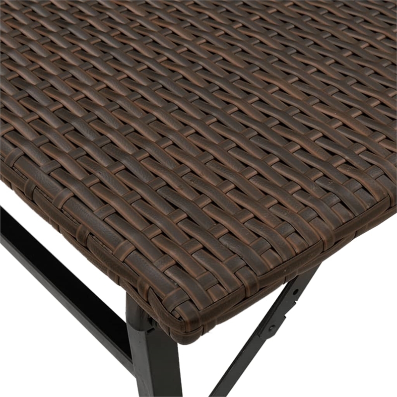 Afuera Living 5 Piece Poly Rattan Garden Dining Set in Brown