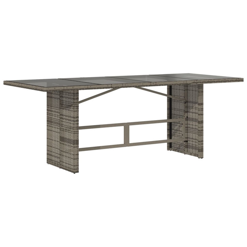 Afuera Living Contemporary 9 Piece Poly Rattan Garden Dining Set in Gray