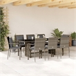 Afuera Living Contemporary 9 Piece Poly Rattan Garden Dining Set in Gray
