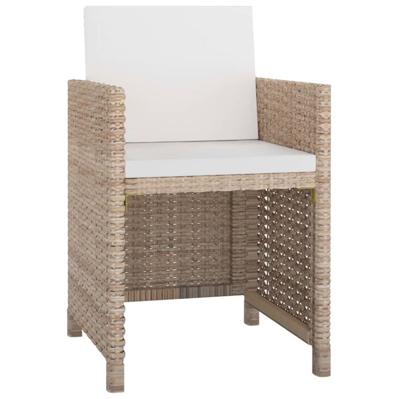 Afuera Living Contemporary 5 Piece Rattan Patio Dining Set in White