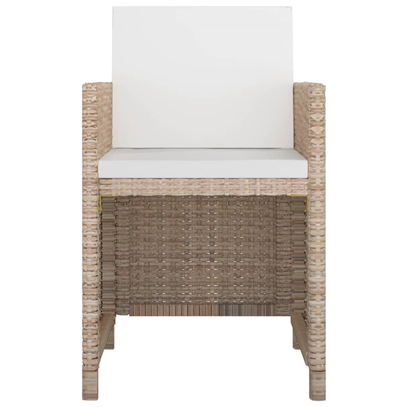 Afuera Living Contemporary 5 Piece Rattan Patio Dining Set in White