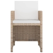 Afuera Living Contemporary 5 Piece Rattan Patio Dining Set in White