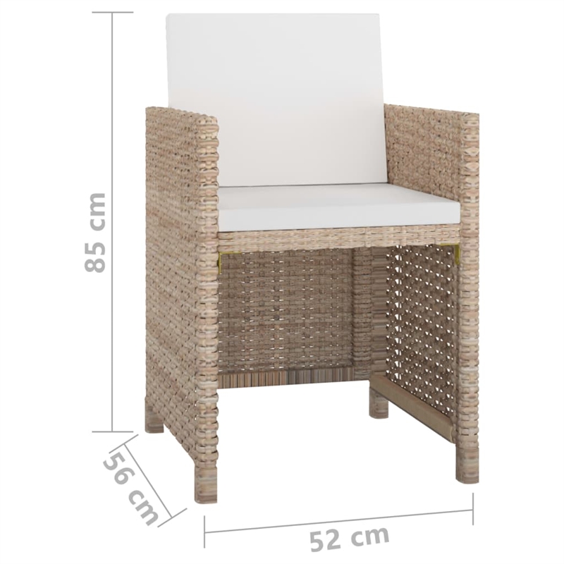 Afuera Living Contemporary 5 Piece Rattan Patio Dining Set in White
