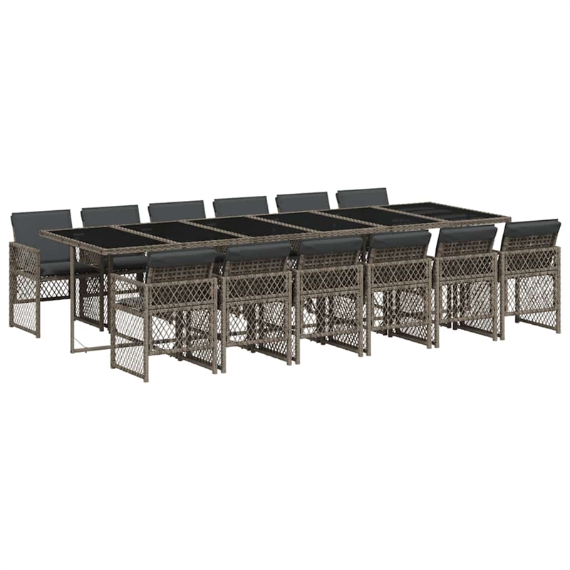 Afuera Living Contemporary Poly Rattan Garden Dining Set in Gray