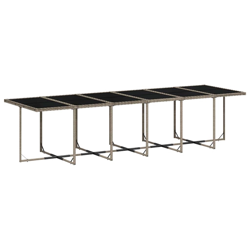 Afuera Living Contemporary Poly Rattan Garden Dining Set in Gray