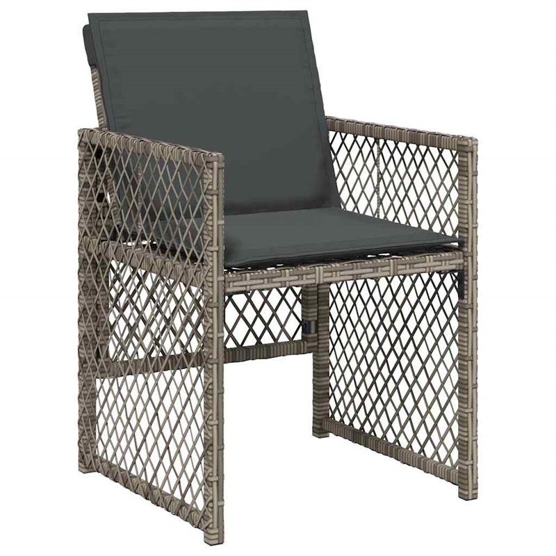 Afuera Living Contemporary Poly Rattan Garden Dining Set in Gray