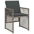 Afuera Living Contemporary Poly Rattan Garden Dining Set in Gray