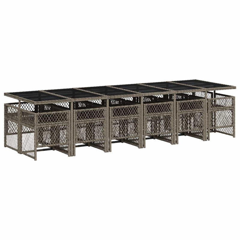 Afuera Living Contemporary Poly Rattan Garden Dining Set in Gray