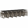 Afuera Living Contemporary Poly Rattan Garden Dining Set in Gray