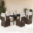 Afuera Living 7 Piece Poly Rattan Garden Dining Set in Black
