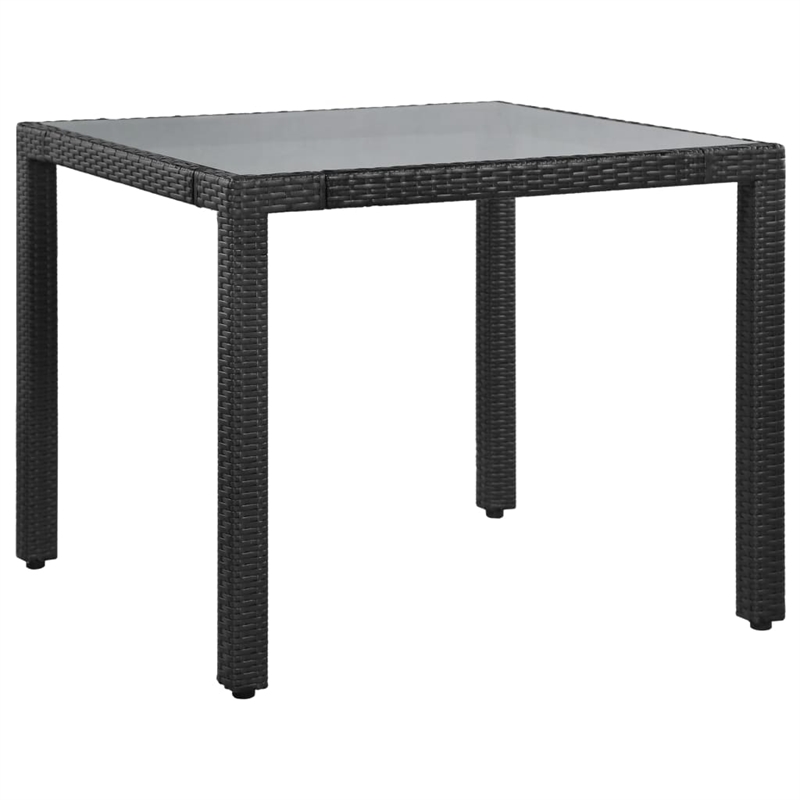 Afuera Living Contemporary 5 Piece Poly Rattan Patio Dining Set in Black