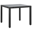 Afuera Living Contemporary 5 Piece Poly Rattan Patio Dining Set in Black