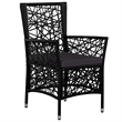 Afuera Living Contemporary 5 Piece Poly Rattan Patio Dining Set in Black