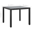 Afuera Living Contemporary 5 Piece Poly Rattan Patio Dining Set in Black