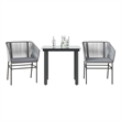 Afuera Living 3 Piece Poly Rattan Garden Dining Set in Black