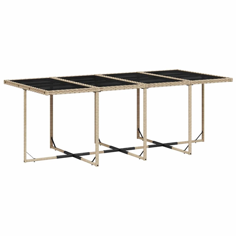 Afuera Living Contemporary Rattan Garden Dining Set in Black/Cream White