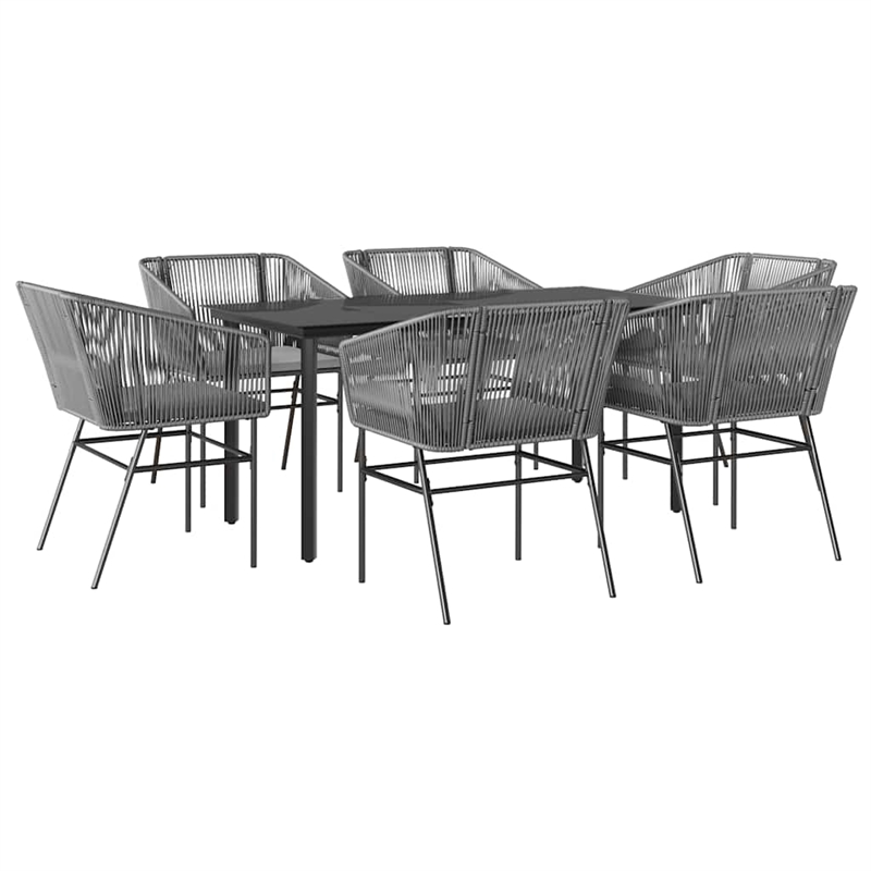 Afuera Living Contemporary Poly Rattan Garden Dining Set in Black