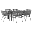 Afuera Living Contemporary Poly Rattan Garden Dining Set in Black