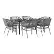 Afuera Living Contemporary Poly Rattan Garden Dining Set in Black