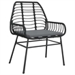 Afuera Living Contemporary 5 Piece Rattan Garden Dining Set in Black
