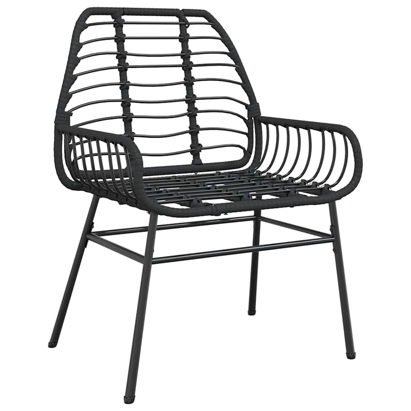 Afuera Living Contemporary Rattan Garden Dining Set in Black