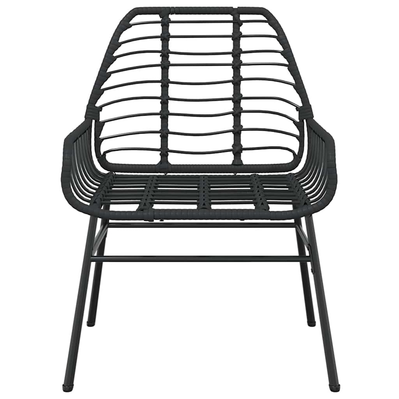 Afuera Living Contemporary Rattan Garden Dining Set in Black