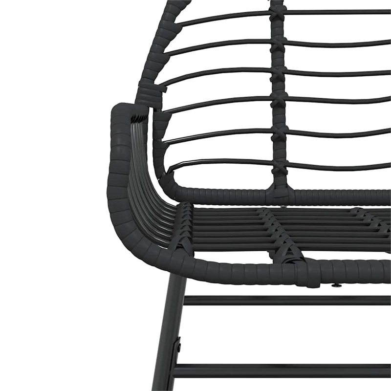 Afuera Living Contemporary Rattan Garden Dining Set in Black
