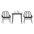 Afuera Living Contemporary Rattan Garden Dining Set in Black