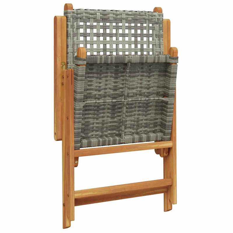 Afuera Living Contemporary 7 Piece Poly Rattan Garden Dining Set in Gray