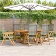 Afuera Living Contemporary 7 Piece Poly Rattan Garden Dining Set in Gray