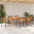 Afuera Living 7 Piece Poly Rattan Garden Dining Set in Black