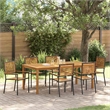Afuera Living 7 Piece Poly Rattan Garden Dining Set in Black