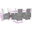 Afuera Living 7 Piece Poly Rattan Garden Dining Set in Anthracite