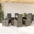 Afuera Living 7 Piece Poly Rattan Garden Dining Set in Anthracite