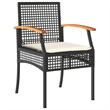 Afuera Living 3 Piece Poly Rattan Garden Dining Set in Black