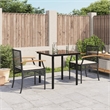 Afuera Living 3 Piece Poly Rattan Garden Dining Set in Black