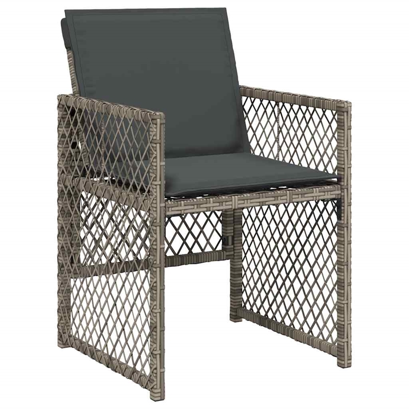 Afuera Living Contemporary 9 Piece Poly Rattan Garden Dining Set in Gray