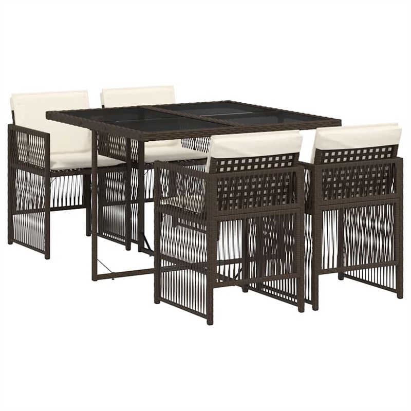 Afuera Living 5 Piece Poly Rattan Garden Dining Set in Black