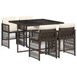 Afuera Living 5 Piece Poly Rattan Garden Dining Set in Black