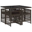 Afuera Living 5 Piece Poly Rattan Garden Dining Set in Black