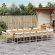Afuera Living 17 Piece Rattan Patio Dining Set in Beige/Cream White