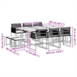 Afuera Living 11 Piece Poly Rattan Garden Dining Set in Black