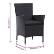 Afuera Living Contemporary 9 Piece Rattan Garden Dining Set in Black