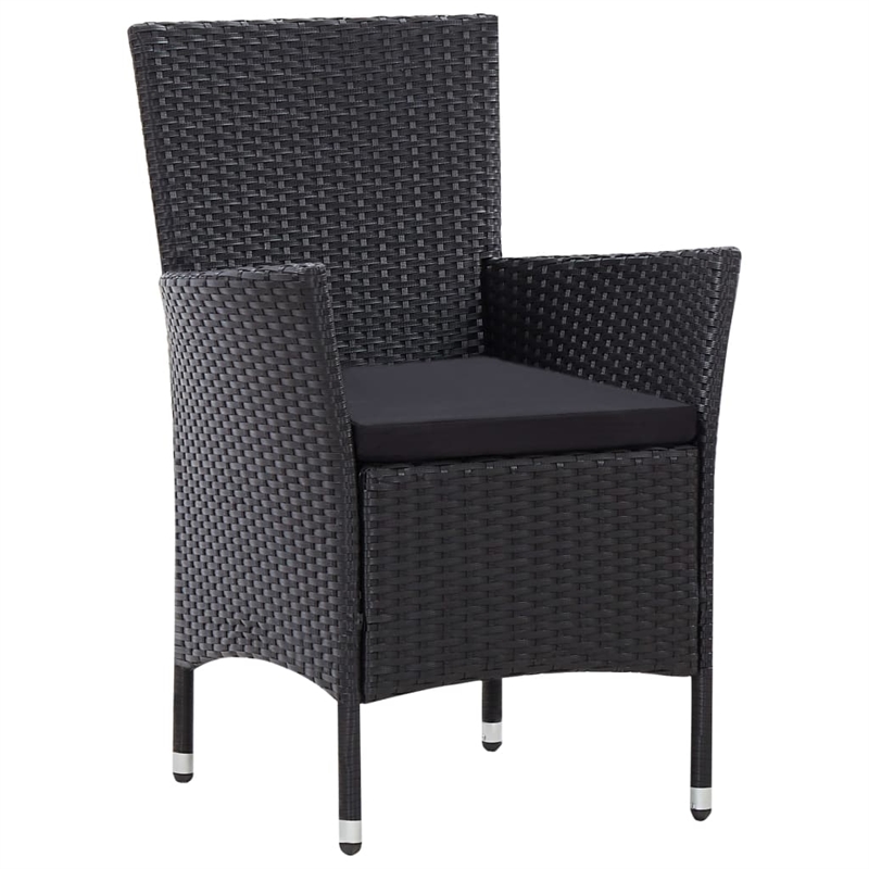 Afuera Living Contemporary 9 Piece Rattan Garden Dining Set in Black