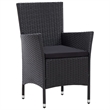 Afuera Living Contemporary 9 Piece Rattan Garden Dining Set in Black