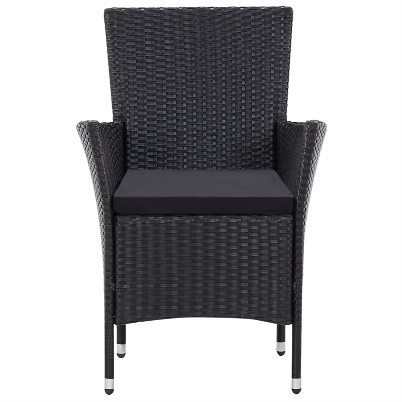 Afuera Living Contemporary 9 Piece Rattan Garden Dining Set in Black