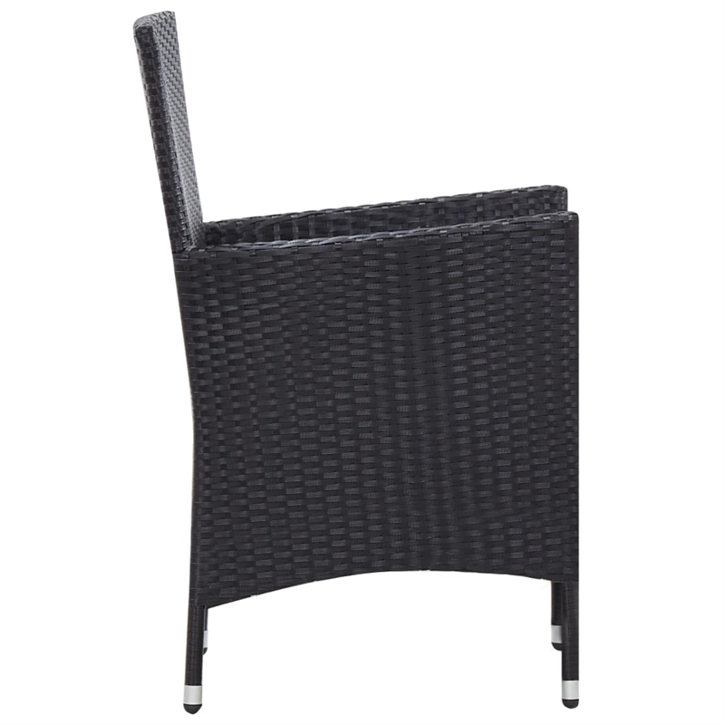 Afuera Living Contemporary 9 Piece Rattan Garden Dining Set in Black