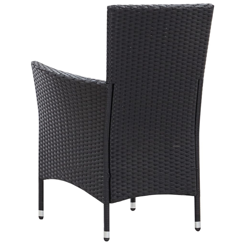 Afuera Living Contemporary 9 Piece Rattan Garden Dining Set in Black